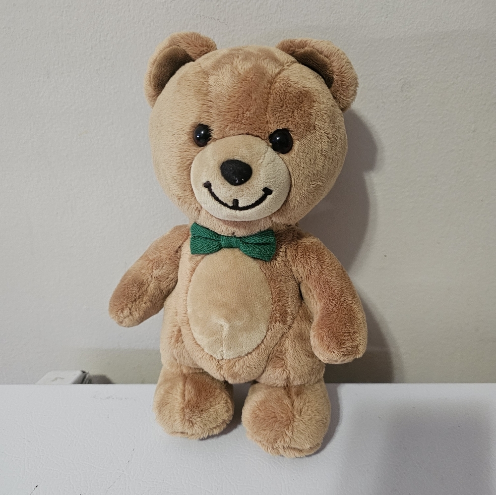 Kraft Peanut Butter Teddy Bear 10" Green bow tie